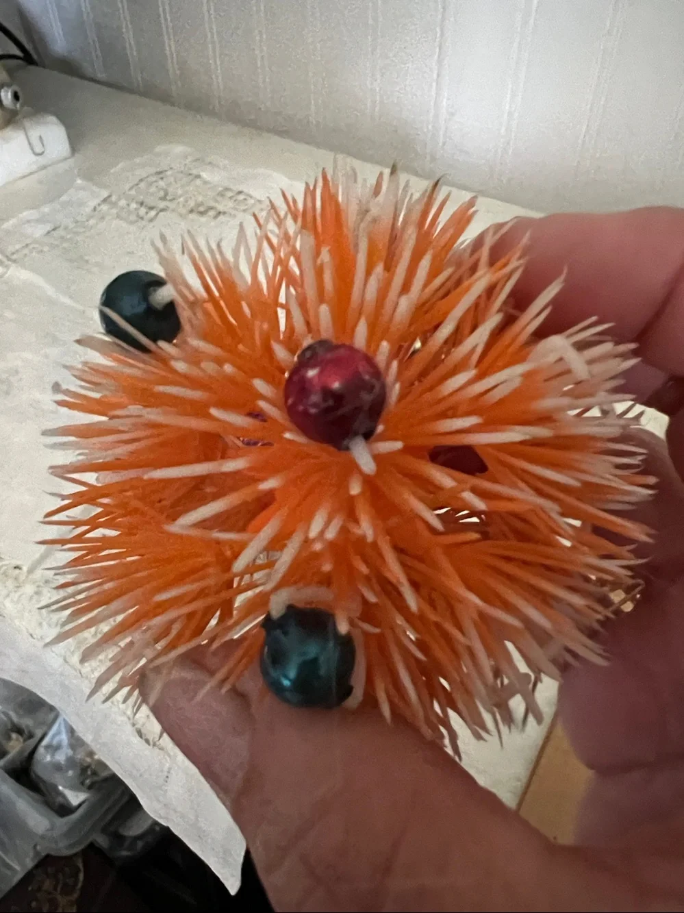Vintage MCM Mercury glass & plastic atomic ball Christmas ornaments